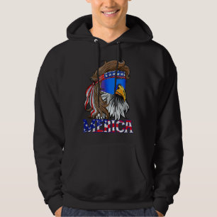 Eagle Mullet 4th Of July USA American Flag Merica Hoodie