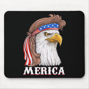 Eagle Mullet 4th Of July USA American Flag Merica  Mouse Pad