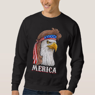 Eagle Mullet 4th Of July Usa American Flag Merica Sweatshirt