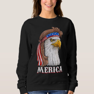 Eagle Mullet 4th Of July Usa American Flag Merica Sweatshirt