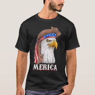 Eagle Mullet 4th Of July Usa American Flag Merica T-Shirt