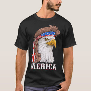 Eagle Mullet 4th Of July USA American Flag Merica T-Shirt