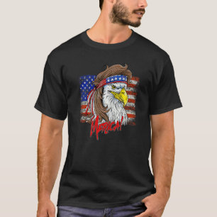 Eagle Mullet 4th Of July Usa American Flag Merica T-Shirt