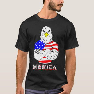 Eagle Mullet 4th Of July Usa American Flag Merica T-Shirt