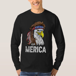 Eagle Mullet 4th Of July Usa American Flag Merica T-Shirt