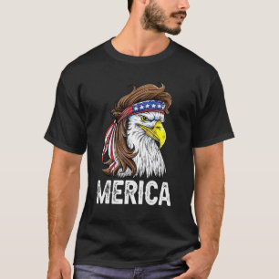 Eagle Mullet 4th Of July Usa American Flag Merica  T-Shirt