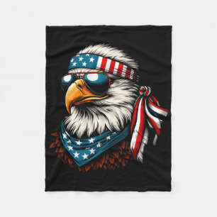 Eagle Mullet Patriotic 4th Of July Patriot Usa Ame Fleece Blanket