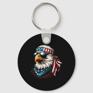 Eagle Mullet Patriotic 4th Of July Patriot Usa Ame Key Ring