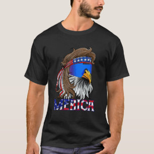 Eagle Mullet Sunglasses Merica 4th Of July USA Ame T-Shirt