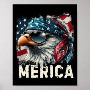 Eagle Mullet Sungles Merica 4th Of July Usa Americ Poster