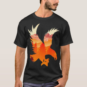 Eagle National Bird Patterned Landscape Wildlife P T-Shirt