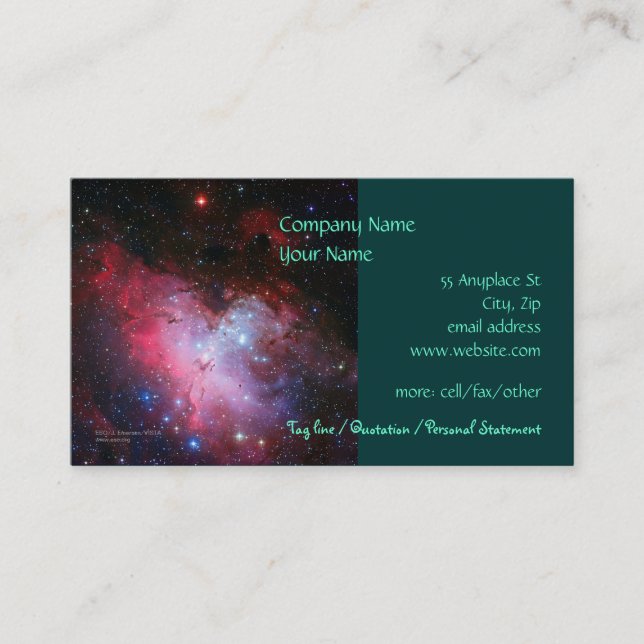 Eagle Nebula, Messier 16 - business card template (Front)