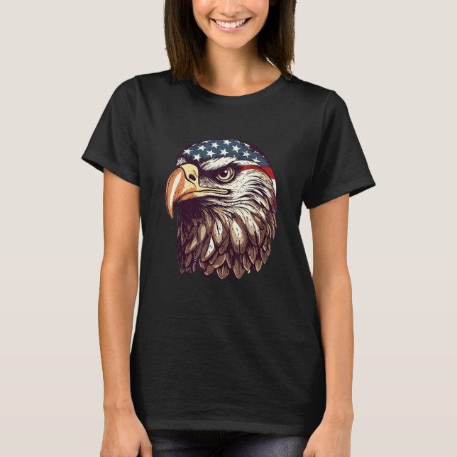 Eagle Of Freedom Merica Patriotic USA Flag 4th of  T-Shirt (Front)