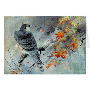 Eagle on a Maple Branch, Japanese Woodblock Print