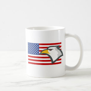 Eagle on American Flag Coffee Mug