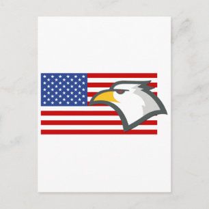 Eagle on American Flag Postcard