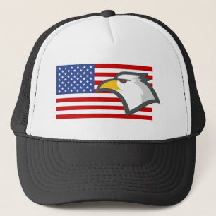 Eagle on American Flag Trucker Hat
