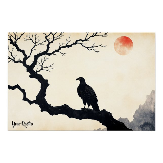 Eagle on Bare Tree Poster (Front)