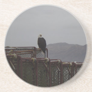 Eagle on Crab pots Coaster