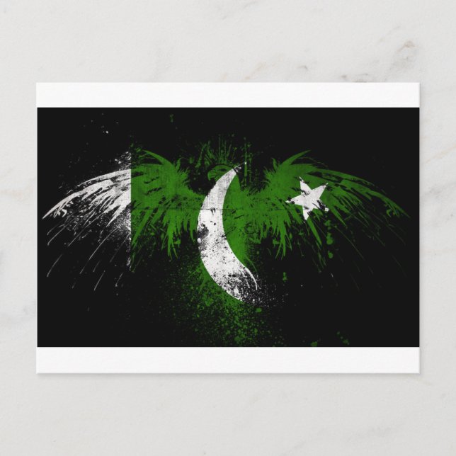 eagle-on-pakistani-flag-wallpapers-hd-wallpap postcard (Front)