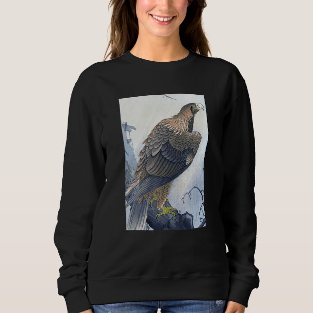 Eagle on Tree Branch by Ohara Koson Sweatshirt (Front)