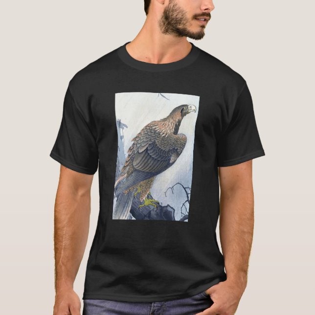 Eagle on Tree Branch by Ohara Koson T-Shirt (Front)