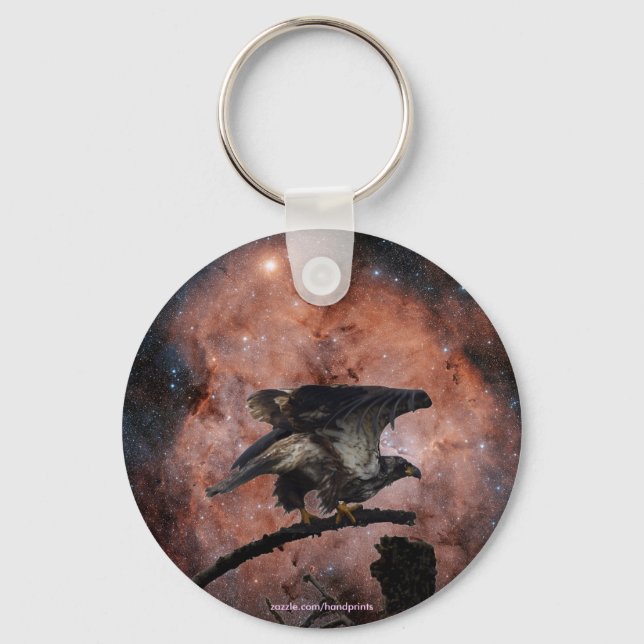 Eagle & Outer Space Gifts Key Ring (Front)