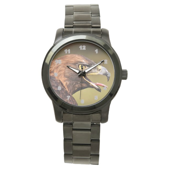 Eagle Oversized Black Bracelet men's watch (Front)