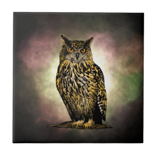 Eagle owl ceramic tile