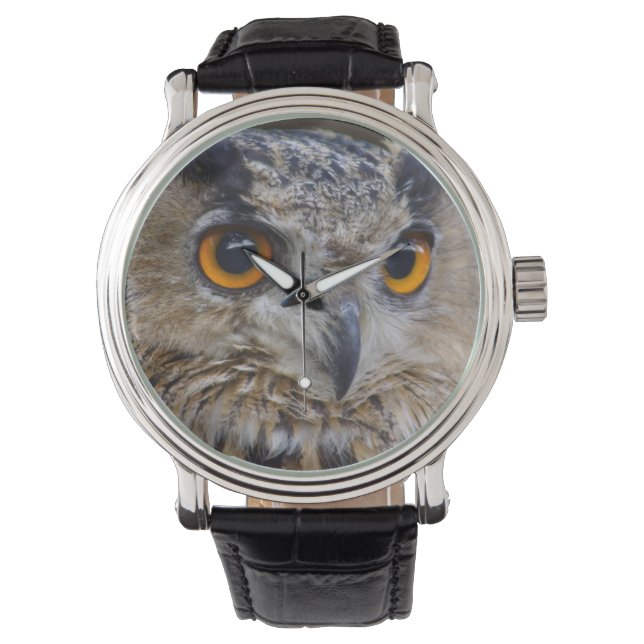 Eagle Owl Close-Up Watch (Front)