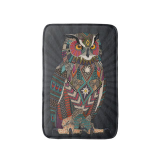 eagle owl dark bath mat