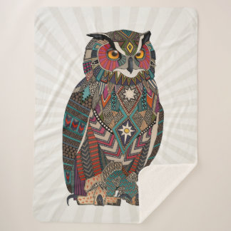 eagle owl sherpa blanket