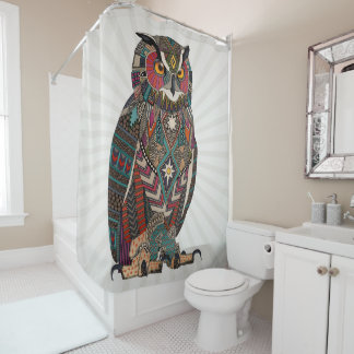 eagle owl shower curtain