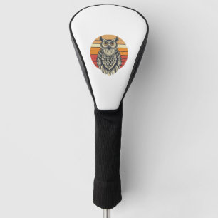 Eagle Owl vintage retro sunset Golf Head Cover