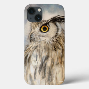 Eagle Owl Wildlife Watercolor Art iPhone 13 Case