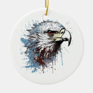 Eagle painting  ceramic ornament