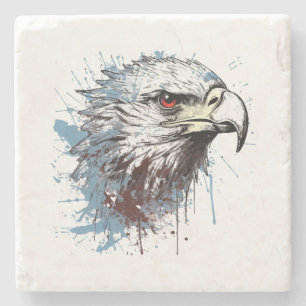 Eagle painting stone coaster