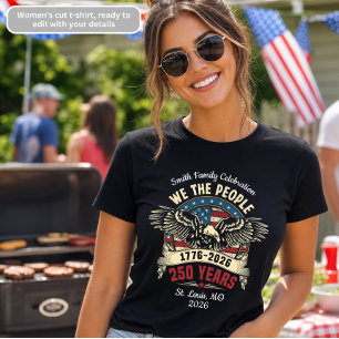 Eagle Patriotic 250th Anniversary America Womens Tri-Blend Shirt