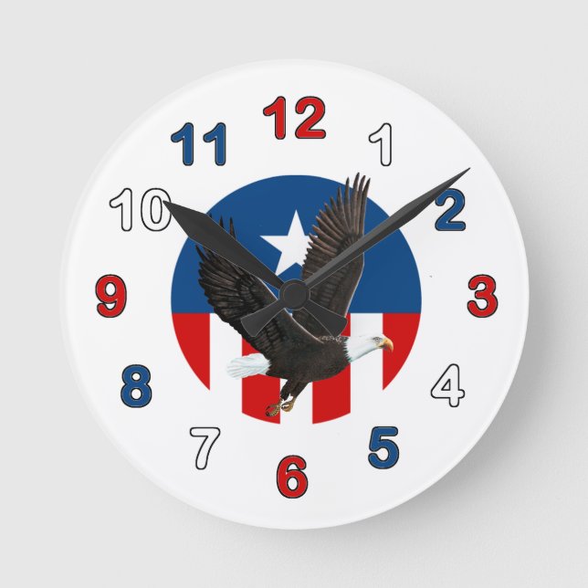 Eagle Patriotic Wall Clock (Front)