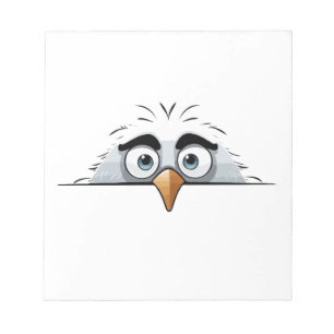 Eagle Peeking Cute Adorable Funny Animal Cartoon Notepad