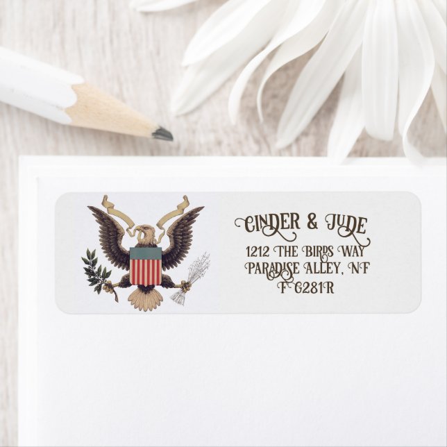 Eagle Personalised Customise Return Address Label (Insitu)