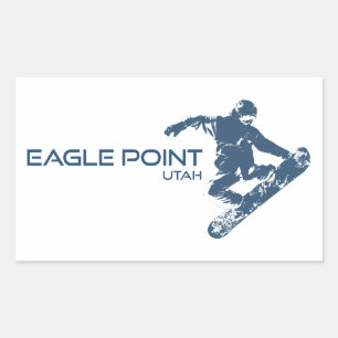 Eagle Point Resort Utah Snowboarder Rectangular Sticker