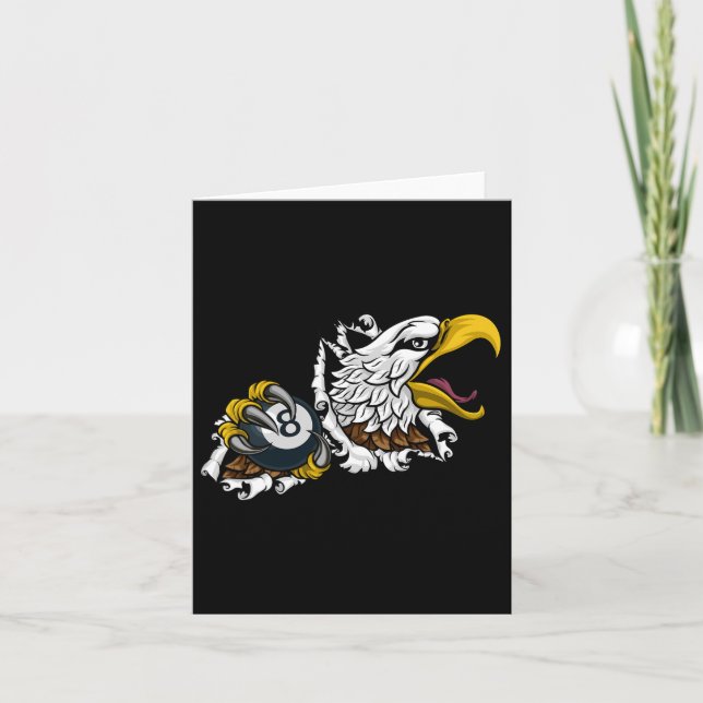 Eagle Pool 8 Ball Billiards Cartoon  Card (Front)