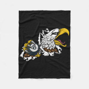 Eagle Pool 8 Ball Billiards Cartoon  Fleece Blanket
