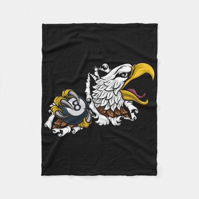 Eagle Pool 8 Ball Billiards Cartoon  Fleece Blanket (Front)
