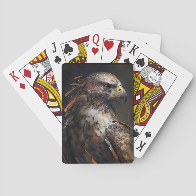 Eagle Portrait Animal Nature Wildlife Painting Art Playing Cards (Back)