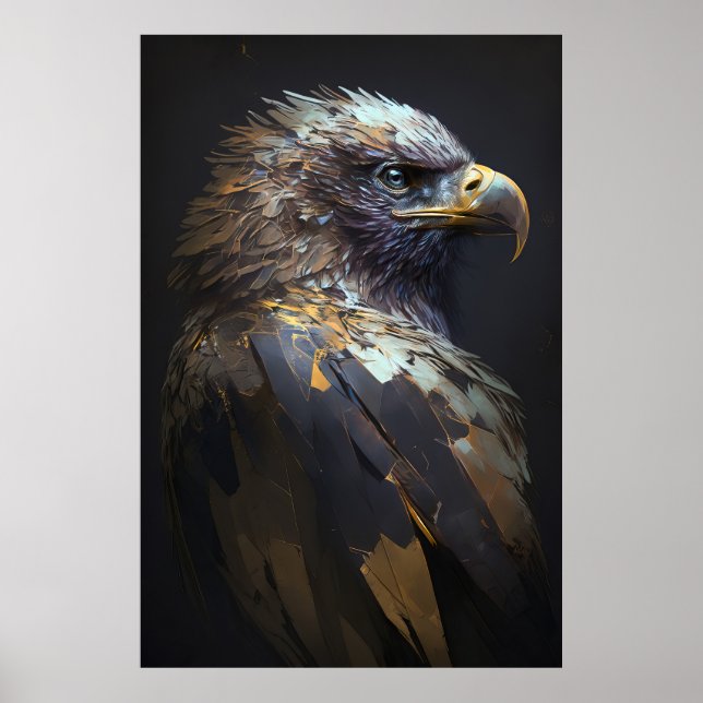 Eagle Portrait Animal Nature Wildlife Painting Art Poster (Front)