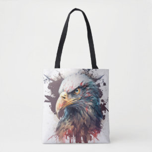 Eagle Portrait Animal Painting Wildlife Outdoors  Tote Bag
