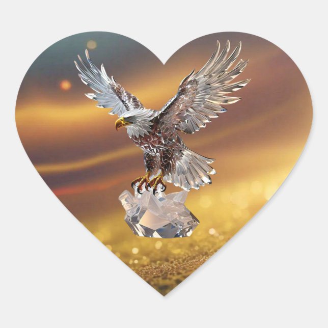 "Eagle Power Design" Heart Sticker (Front)
