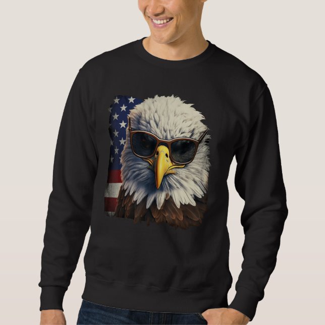 Eagle Proud Patriotic American US Flag 4th Of July Sweatshirt (Front)